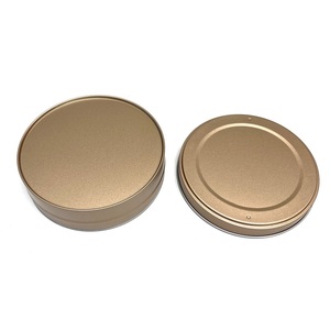 Lata Redonda de Metal Dorado con Tapa de Rosca, Acabado Mate, para Regalos, Manualidades, Envases de Velas, 109 x 34 mm - Product Image 4