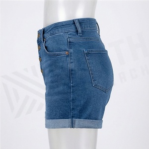 Shorts en jean sexy pour femme, couleur personnalisable, taille haute, mini, respirant, coupe ajustée, taille élastique, fermetures éclair, style string, été - Product Image 3