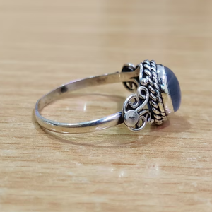 Bague vintage en pierre de lune, argent 925, sertissage clos, bijoux unisexe pour usage quotidien - Product Image 3
