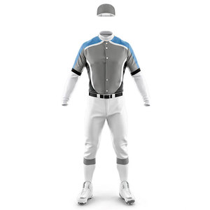 Custom Made Quick Dry Polyester/Cotton Button Jersey Design Breathable Top Quality <b>Baseball</b> Uniform Personalized Sportswear - Product Image 2