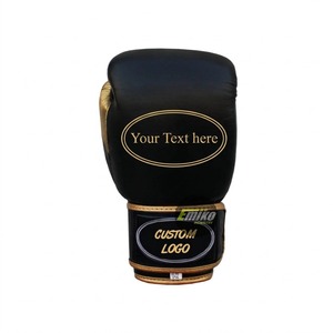 Top Quality Professional Custom Made Leather <b>Boxing</b> <b>Gloves</b> <b>16</b> <b>oz</b> Black Gold Print Laced Wrist Adult <b>Boxing</b> Gear - Product Image 6