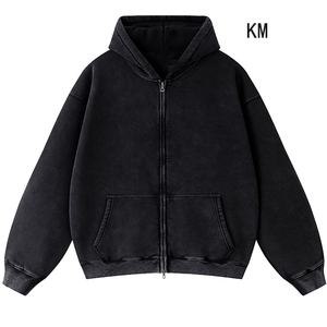 KM Venta al por Mayor Sudaderas y Hoodies Casuales para Hombre, 100% Algodón, Lavado Ácido, Cierre Completo, Lisas y Personalizables de Alta Calidad - Product Image 1