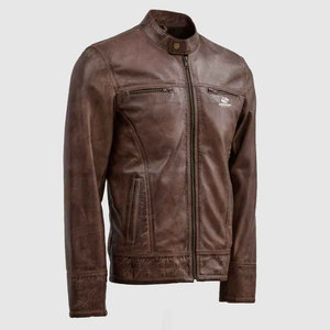 Mens Tan Brown Leather <b>Jacket</b> Latest Style Motorcycle Biker <b>Jacket</b> Handmade Slim Fit Vintage Leather Coat Distressed <b>Jacket</b> - Product Image 3