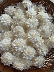 Premium White Dahlia Sola Wood Flowers Sustainable Handmade Home Fragrance Rattan <b>Stick</b> 8-8.5cm VADEE Brand Wholesale - Product Image 5