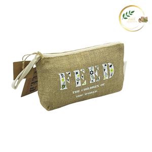 Bolsa Organizadora de Maquillaje Ecológica de Yute, Bolsa de Almacenamiento de Cosméticos de Arpillera Natural - Product Image 2