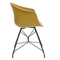 Chaise de salle à manger ergonomique moderne en plastique avec base en fil métallique pour bureau à domicile