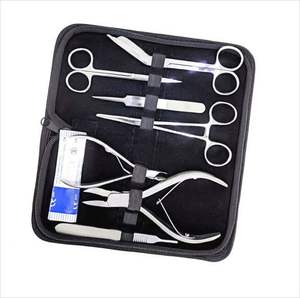 Nuevo Kit de Sutura Profesional para Estudiantes, 7 Piezas, Porta Bisturís, Pinzas para Tejidos, Tijeras para Iris, con Estuche de Cuero PU - Product Image 2