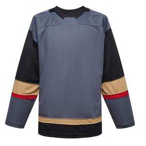 Maillot de hockey sur glace imprimé, respirant, manches courtes, 100% polyester, design personnalisable, haute qualité, léger, sur mesure pour équipe - Product Image 1