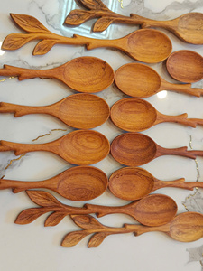 ช้อนไม้ธรรมชาติทำมือ สำหรับทำอาหาร เสิร์ฟ และตกแต่ง - Product Image 3