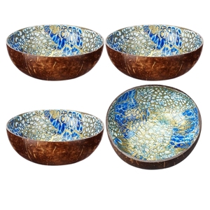 Disponible: Cuenco de Coco Decorativo Premium con Incrustaciones de Nácar, Ecológico, de Alta Calidad, para Decoración del Hogar, Sostenible, al por Mayor - Product Image 1