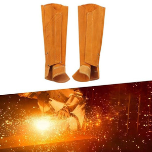 Couvre-chaussures de sécurité en cuir de vachette pleine fleur ignifuge, haute performance, robuste et réglable pour la construction et le soudage - Product Image 4