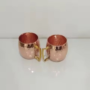 Copper <b>Mug</b> With Brass Handle Vintage Design <b>Double</b> <b>Wall</b> Drinkware For Home Use - Product Image 3