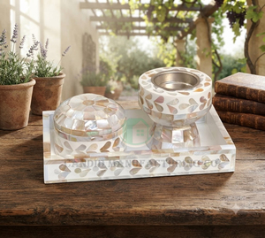 Juego de Quemadores de Incienso de Nácar y Madera de Sándalo, Soporte para Aromaterapia Bakhoor, Decoración Religiosa Hecha a Mano para Ramadán, Bodas y Hogar - Product Image 5