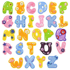 Parches Bordados con Letras Coloridas Autoadhesivos, Venta Caliente Transfronteriza, para Accesorios de Ropa, Parche Bordado Personalizado - Product Image 1