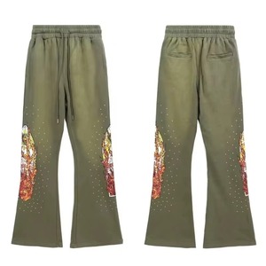 Pantalones Deportivos Anchos de Felpa Francesa de Alta Calidad, Estilo Hip Hop, Personalizados, con Parches Bordados, Lavado Ácido, Corte Holgado - Product Image 2