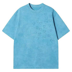Camisetas Lindas Estilo Y2K para Hombres y Adolescentes, Holgadas con Gráfico de Corazón en Relieve, Manga Corta de Verano, Estilo Urbano Brillante, Estética Harajuku - Product Image 1