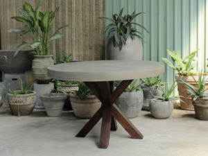 Mesa de comedor de hormigón pequeña de alta calidad moderna, tapa impermeable para cocina al aire libre, sala de estar, jardín, muebles de exterior de calidad - Product Image 5