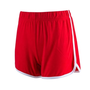 Shorts de sport et de yoga pour femmes, coupe ajustée, motif colorblock, avec cordon de serrage à la taille et bordure en dentelle, 100% polyester, vente en gros sur mesure - Product Image 3