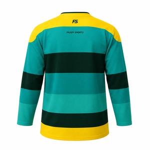 Maillots de hockey sur glace professionnels sublimés sur mesure, uniformes d'équipe rayés respirants de haute qualité, vêtements de sport d'entraînement en gros - Product Image 2