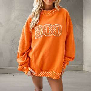 เสื้อสเวตเชิ้ตคอตั้งลายจุด BOO แต่งขอบลายตารางกิงแฮม สไตล์วินเทจ สำหรับชมกีฬาฤดูหนาว ชุด 2 ชิ้น ของสโมสรเยาวชน แบบปรับแต่งได้ - Product Image 1