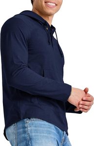 Sudadera con capucha de corte holgado con costuras en contraste, 100% algodón, lavado ácido, para hombre, con logotipo personalizado, estilo liso y sencillo. - Product Image 3