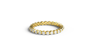 Anillo de Eternidad Completo de Oro de 18K Vintage con Diamantes de Corte Redondo, Joyería Fina para Mujer, Regalo de Compromiso o Aniversario - Product Image 1