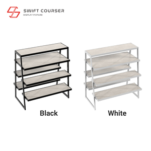 Exhibidor de Metal Moderno con Estructura de Madera y Múltiples Niveles, Exhibidor de Tienda Minorista de Varias Capas - Product Image 6