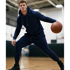 Men Casual Jogger <b>Set</b> Full Zip Hooded Jacket and Sweatpants Athletic Fitness Sportswear Daily Outfit - Product Image 2