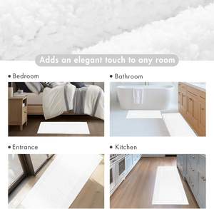 Tapis de bain en coton à séchage rapide, absorbant, antidérapant, à poils longs, tapis de bain personnalisé antidérapant pour hôtel et maison - Product Image 2