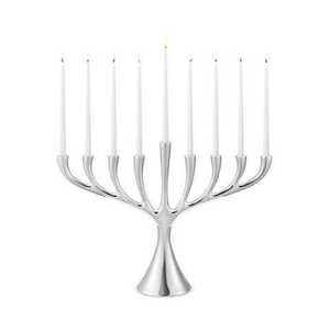 Ménorah en aluminium conçue pour maintenir les bougies en sécurité, célébrations de Hanouka, Noël, Pâques, rassemblements familiaux, ménorah en or - Product Image 4