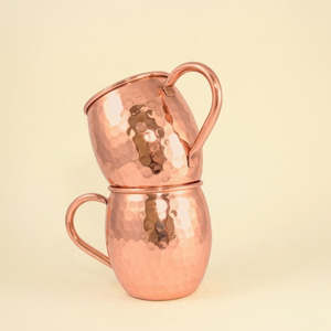 Wholesale Custom Logo Hammered Copper Moscow Mule <b>Mugs</b> Stainless Steel Lined Cocktail <b>Mug</b> With Geometric Handle For Bar Hotel - Product Image 2