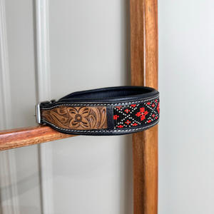 Personalized Western Hand Tooled Beaded 100% Genuine Leather Engraved Padded Dog Puppy Collar Stainless Steel Rust Proof Buckle - Product Image 3