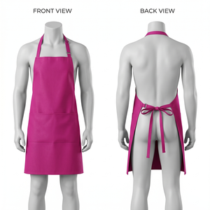 Mens Chef <b>Apron</b> 220 GSM Premium Polyester Fabric Pink Full Length Adjustable Strap Custom Embroidery Print Logo - Product Image 1