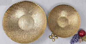 Plateau de service rond en métal doré pour assiettes et plats, ustensile de cuisine pour hôtels - Product Image 3