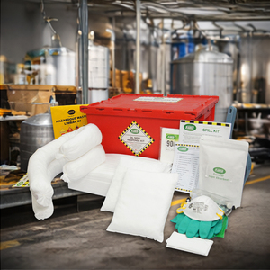 Kit de Respuesta a Derrames de Petróleo de Alta Resistencia, Contenedor de Plástico de 45 Litros, Absorbente de Hidrocarburos, con Equipo de Protección Personal y Bolsas para Seguridad Industrial - Product Image 4