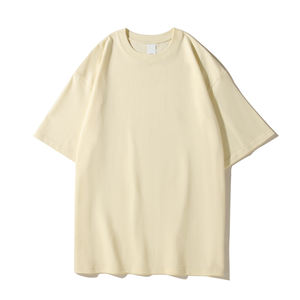 Camiseta de Verano de Cuello Redondo Blanca Sólida Unisex de Algodón Pesado de 230 g para Hombre, con Logotipo Bordado Personalizado OEM, Precio China Bangladesh - Product Image 3