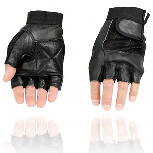 Samroz Sports Men's <b>Black</b> Embroidered <b>Fingerless</b> <b>Gloves</b> - Product Image 4