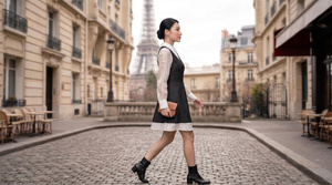 New <b>Top</b> Perfect A-line Silhouette Long <b>Silky</b> Sleeves Large Peter Pan Collar French Peter Pan Collar Dress From Vietnam - Product Image 3