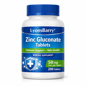 Tabletas de Gluconato de Zinc, Suplemento Mineral para la Salud Inmunológica y de la Piel en Adultos, 500 mg, 100 Unidades, Marca Privada OEM, Proveedor GMP - Product Image 3