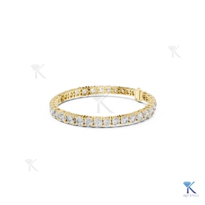 <b>Solid</b> <b>Gold</b> Filled Brilliant Cut Lab Grown Diamond Tennis Bracelet 14K Fine Unisex Luxury Bridal Jewelry Party Gift KRUP JEWELS - Product Image 5