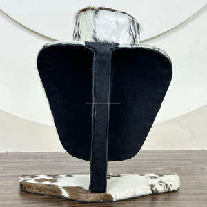 Premium Genuine Cowhide <b>Leather</b> Necklace Display Bust With Hair On Hide Handmade Mannequin <b>Jewelry</b> Stand for Showroom Display - Product Image 6