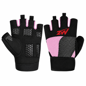 Guantes de Ejercicio Personalizados para Mujer, Color Rosa, Medios Dedos, con Almohadilla de Silicona Absorbente de Impactos, Guantes de Cross Training, Proveedor OEM, Guantes de Gimnasio - Product Image 1