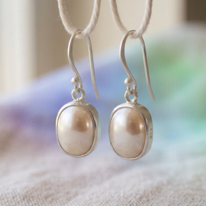 Pendientes Colgantes de Plata de Ley 925 con Perlas de Agua Dulce y Flores, Joyería para Mujer, Regalo para Bodas y Fiestas - Product Image 1