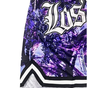 High Quality Custom Solid Mesh Shorts Men Basketball Printed Double <b>Layer</b> Breathable Quick Dry OEM Service Summer Elastic Waist - Product Image 3