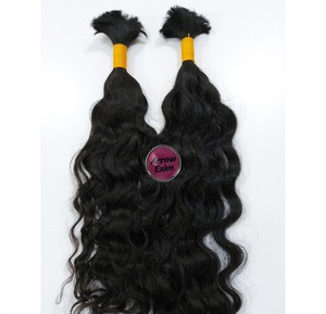 Cheveux indiens Remy bouclés 12A Deep Wave en vrac, trame simple, noir naturel, 100g, sans produits chimiques, Arrow Exim - Product Image 3