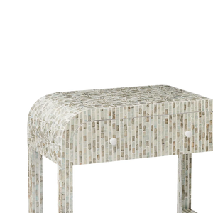 Table console moderne en nacre incrustée, fabriquée par des artisans vietnamiens, avec tiroir, petite table console pour salon - Product Image 2