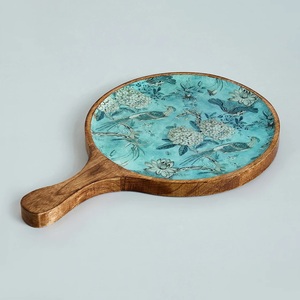 Premium Wood Enamel Serving Platter Handmade Table <b>Decor</b> Tray Wholesale Supplier Exporter - Product Image 1