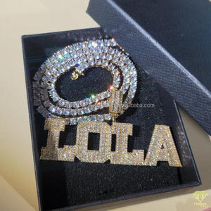 จี้เพชรโมอิสซาไนต์คุณภาพสูง "LOLA" สร้อยคอชุบทอง ผู้จัดจำหน่ายเครื่องประดับขายส่ง - Product Image 3