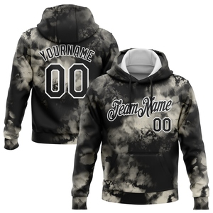 Sweat-shirt à capuche sportif noir et blanc, style abstrait 3D, tie-dye, sur mesure, nouvelle conception, vente en gros directe pour l'industrie - Product Image 1