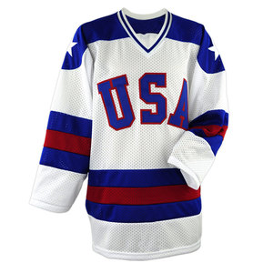 Custom Sublimated Eco Friendly Ice Hockey Jersey V Neck Full Sleeve 3D Embroidery Custom Color White Team Name Number Unisex - Product Image 6